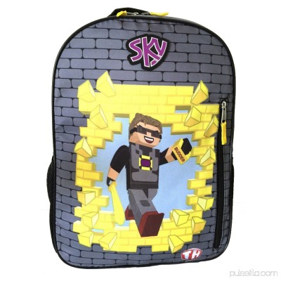 Sky Tube Heroes 16-inch Kids School Backpack Bag - Black/Gray
